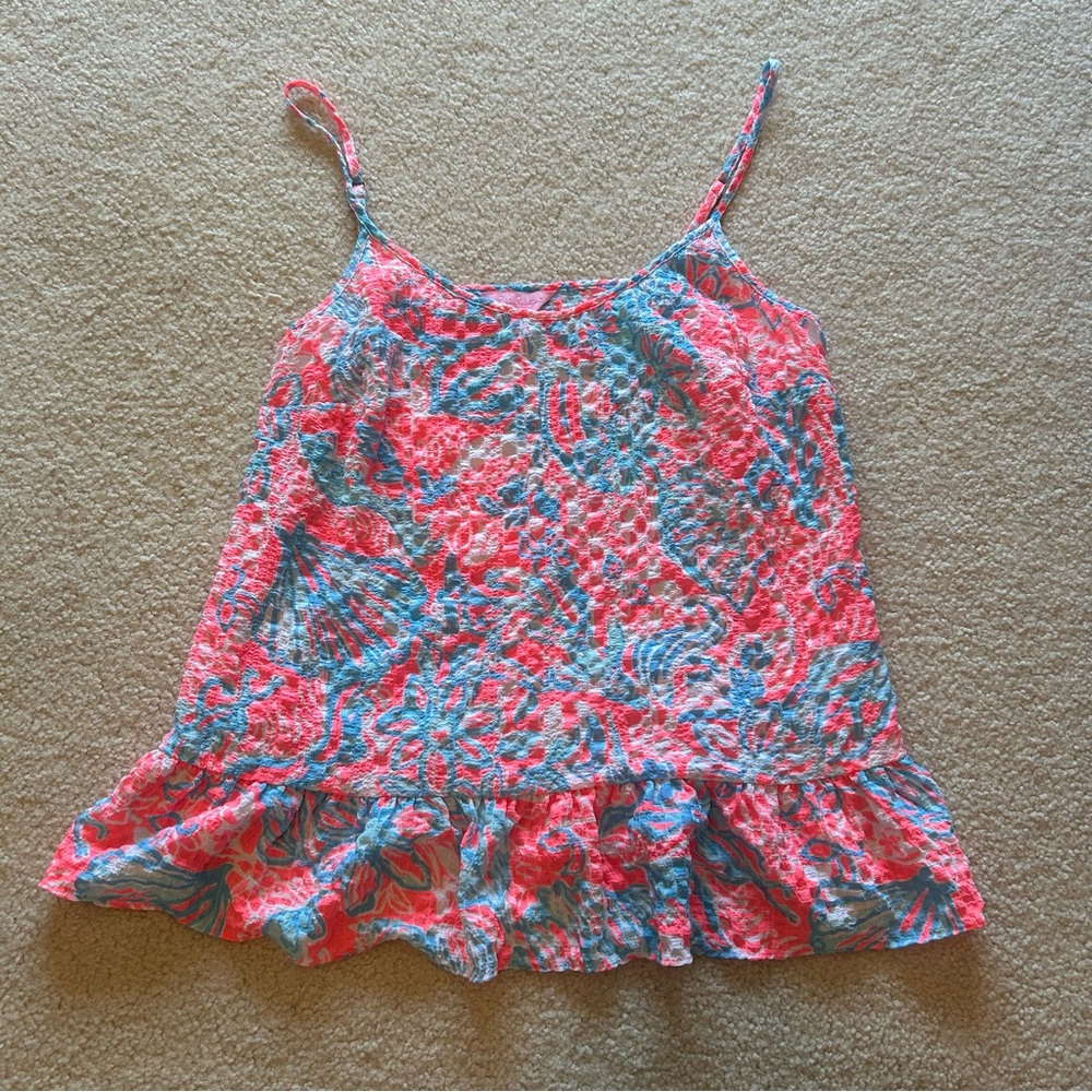 Lilly Pulitzer Flowy Tank Top With Adjustable Straps Size Medium